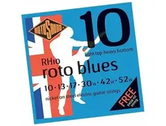 RH10 roto blues 10 light top heavy bottom nickle on steel electric guitar strings main image