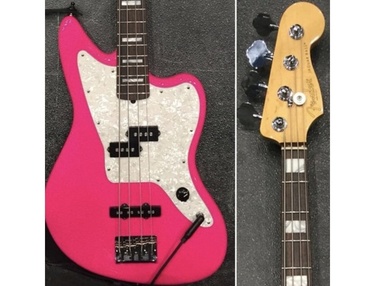 hot pink fender bass