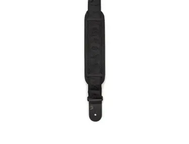 D'Addario 50B01-PD Nylon Woven Guitar Strap, Black Satin with Pad