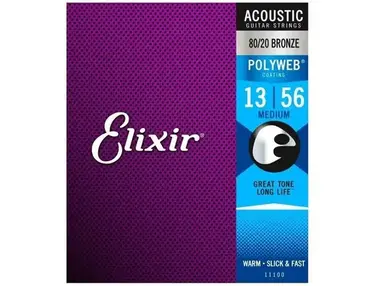 Elixir Acoustic 80/20 Bronze - POLYWEB Coating 13-56