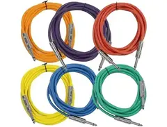SEISMIC AUDIO New 6 PACK Colored 1/4" TS 10' Patch Cables main image