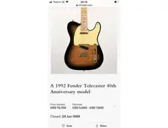 Fender Telecaster 40 th aniversary Eric Clapton model