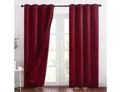 Ryb Home Soundproof Blackout Curtains, Burgundy main image