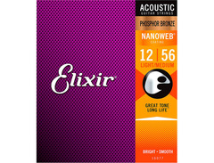 Elixir Strings 16077 Nanoweb Phosphor Bronze Acoustic Guitar Strings - .012-.056 Medium Light image 3