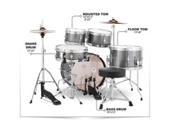 Pearl Roadshow Jr. 5-piece Complete Drum Set with Cymbals image 2