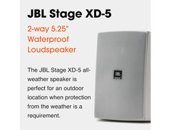 JBL XD-5 Indoor/Outdoor All-weather Loudspeakers image 2