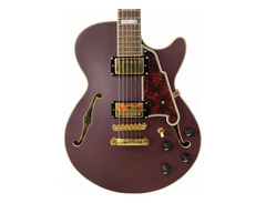 D'Angelico DLX Purple Hollow Body Electric Guitar image 2