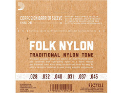 D'Addario EJ32 Folk Nylon Guitar Strings, Ball End, Silver Wound/Black Nylon Trebles image 2