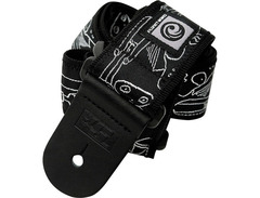D'Addario Joe Satriani Nylon Guitar Strap Black/Silver Silver Sketches image 3