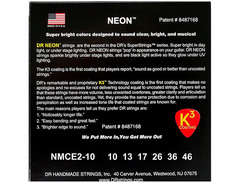 DR Strings Hi-Def NEON Multi-Color Medium Electric Guitar Strings (10-46) 2 Pack image 2