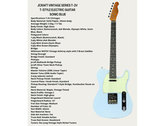 JCraft T-3V Vintage Series Electric Guitar image 3