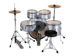 Sound Percussion Labs Junior Kicker 5-Piece Drum Set Metallic Silver image 2