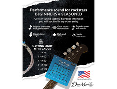 Dean Markley 2678 Blue Steel 5-String Electric Bass Strings, Light 45-125 image 4