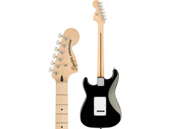 Squier Stratocaster Black Headstock image 2