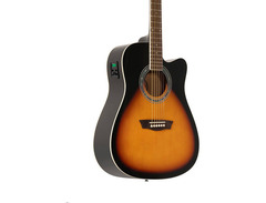 Washburn WA90CE Dreadnought Acoustic Electric Guitar Vintage Tobacco Sunburst image 2