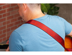 Guitar Strap, Skulls Red image 4