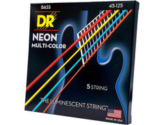 Dr Strings Hi-Def Neon Multi-Color Coated Medium 5-String Bass Strings image 3