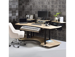 Acme Eleazar Wooden 4-Shelf Music Recording Studio Desk image 2