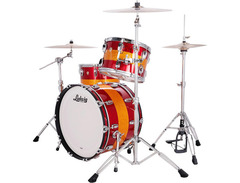 Ludwig Classic Maple Fab 3-piece Shell Pack - Red/Gold Tri-band image 2