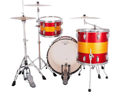 Ludwig Classic Maple Fab 3-piece Shell Pack - Red/Gold Tri-band image 3