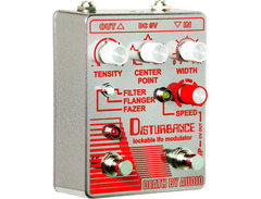 Death By Audio Disturbance Lockable Lfo Modulator Filter, Flanger, Fazer Effects Pedal Mirrored Chrome And Red image 2