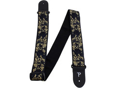 Perri's Premium Jacquard Guitar Strap Metallic Black Rose 2 image 2