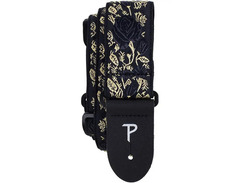 Perri's Premium Jacquard Guitar Strap Metallic Black Rose 2 image 3