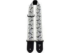 Perri's Black and White Roses Jacquard Guitar Strap 2 image 2