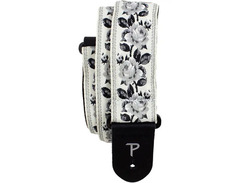 Perri's Black and White Roses Jacquard Guitar Strap 2 image 3