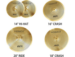 Mosico Mute Low Volume Practice Cymbal Set image 2