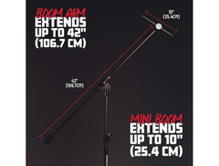 Rok-It Tripod Studio Boom Mic Stand with Mini Boom image 4