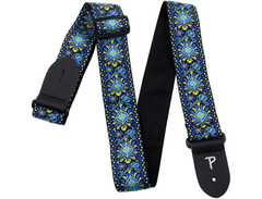 Perri's Geo Floral Jacquard 2 Inch Blue Guitar Strap image 2