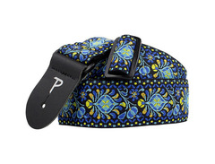Perri's Geo Floral Jacquard 2 Inch Blue Guitar Strap image 3
