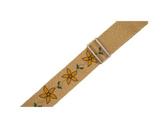Levy's 2" Flowering Vine Hemp Series Guitar Strap Yellow Flower image 2