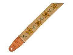 Levy's 2" Flowering Vine Hemp Series Guitar Strap Yellow Flower image 3