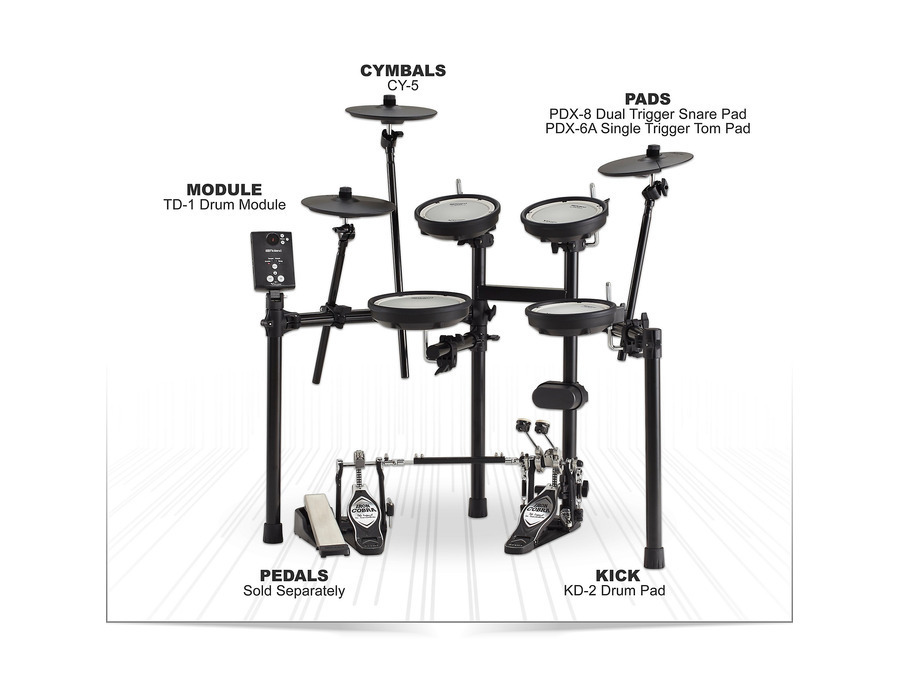 Roland 電子ドラム V-drums TD-1DMK Roland TD-1DMK V-Drums Electronic Drum, Roland PM-100, Tascam TH02