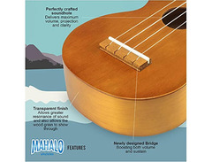 Mahalo Kahiko Series Mk1 Soprano Ukulele Transparent Brown image 3