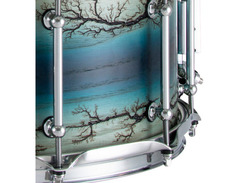 Dixon 14" x 6.5" Enchanted Electric Blue Burst Ash Snare image 2