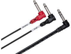Hosa STP-201RR Right-angle 1/4" TRS Male to Dual Right-Angle 1/4" TS Male - 1m image 3