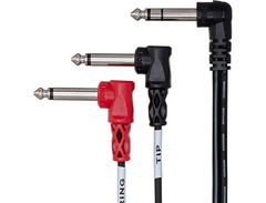 Hosa STP-201RR Right-angle 1/4" TRS Male to Dual Right-Angle 1/4" TS Male - 1m image 4
