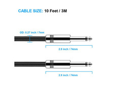 New Bee Guitar Cable, 10 ft, Black image 3