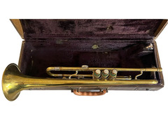 F.E. Olds Ambassador A-10 Trumpet Early Los Angeles Factory Production Yellow Brass image 2