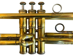 F.E. Olds Ambassador A-10 Trumpet Early Los Angeles Factory Production Yellow Brass image 3