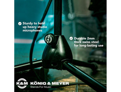 K&M Microphone Stand with Telescopic Boom Arm image 3
