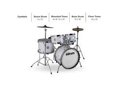 ddrum D1 JR Complete 5pc Drum Kit w/ Cymbals, Hardware image 2