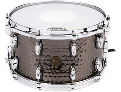 Gretsch S1-0814-BSH Full Range Series Hammered Steel 8x14" Snare Drum image 2