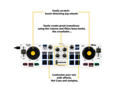 Hercules DJControl Mix 2-Channel Bluetooth DJ Controller image 2