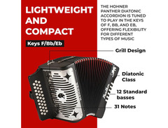 Hohner Panther Accordion F/Bb/Eb Keys image 3