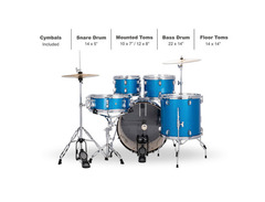 Ludwig LC190 Accent 10 / 12 / 14 / 20 / 5x14" Fuse Drum Set with Cymbals image 2