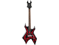 B.C. Rich Metal Master Warlock Electric Guitar Black With Tribal Fire image 3
